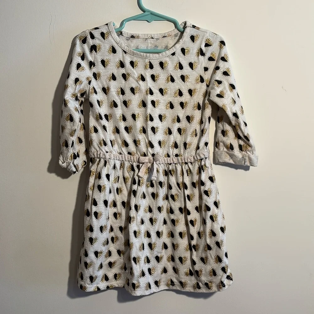 Cat & Jack, black and gold sparkle heart dress size 4T